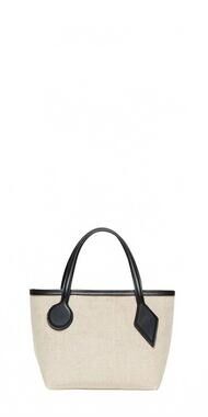 NEW LIFFNER women's sprout micro canvas tote bag in natural/black